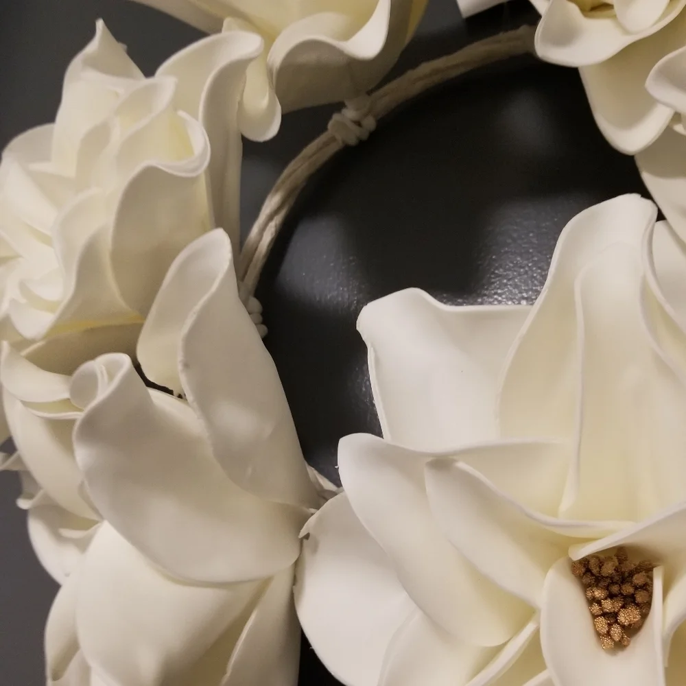 Faux Florals White Door Wreath